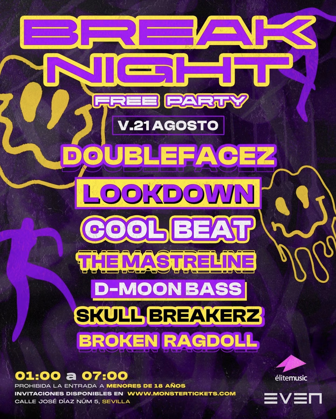 Cartel de Break Night · Sevilla · 21 ago 2026