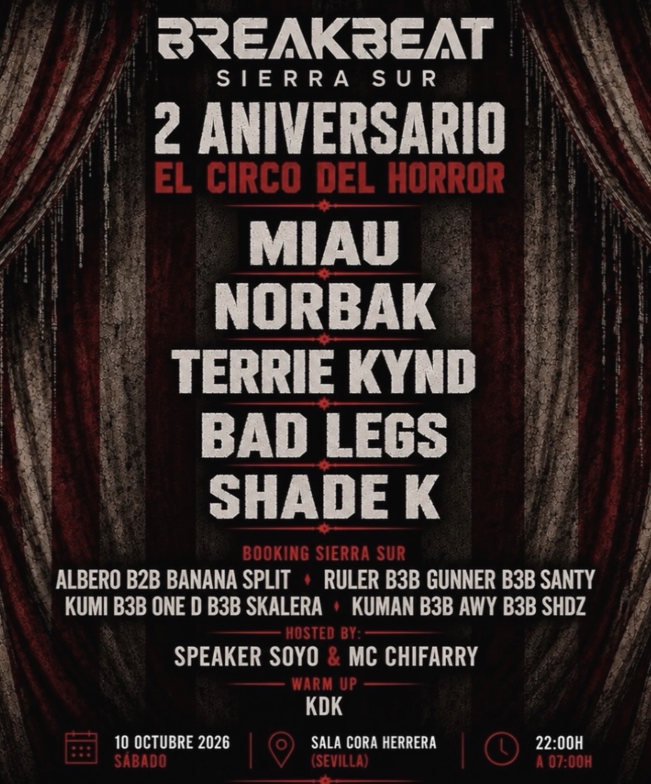 Breakbeat Sierra Sur — 2 Aniversario: El Circo del Horror