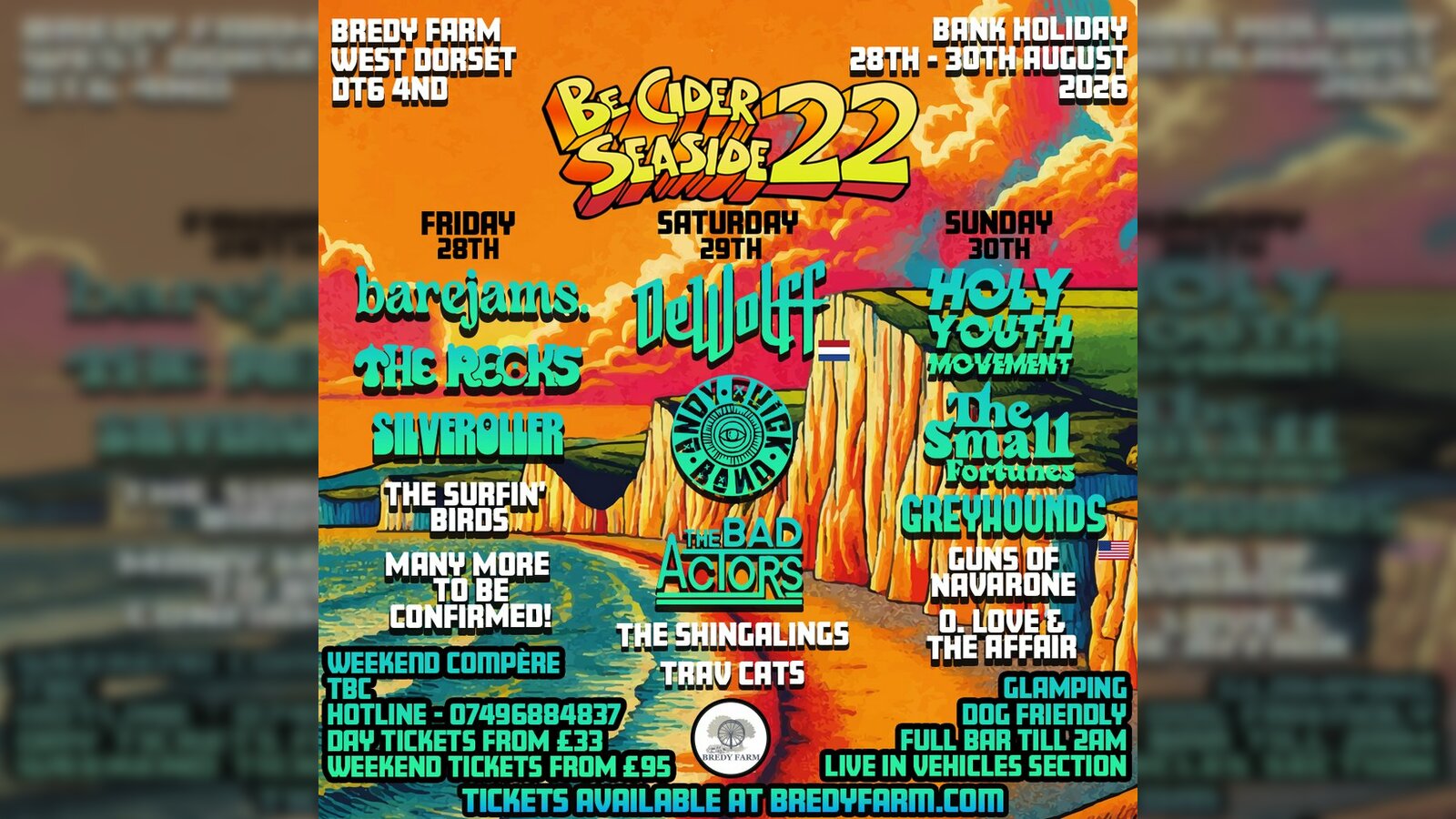 Be Cider Seaside 22 poster · West Dorset · 28–30 Aug 2026