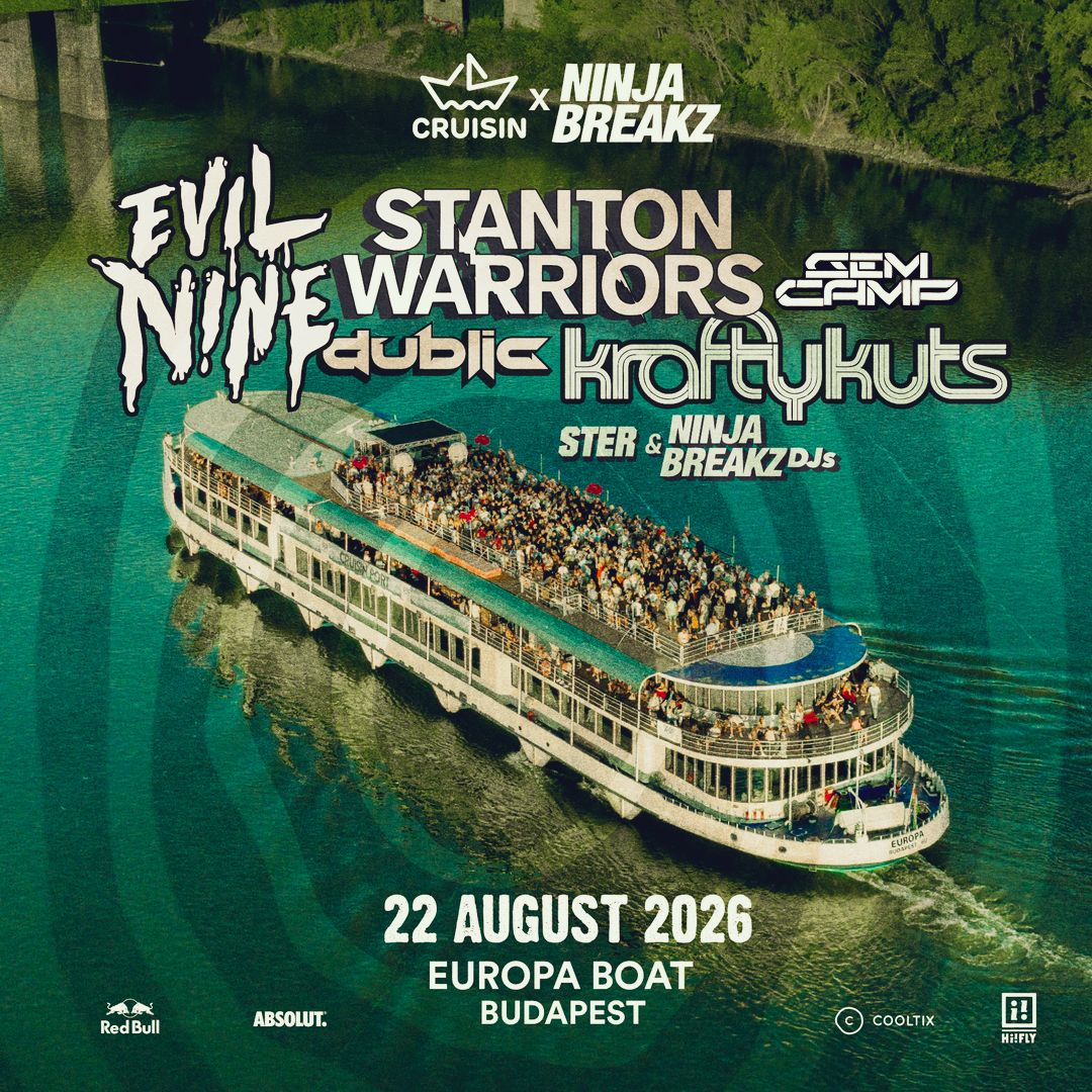 Cartel de Cruisin Boat Party x Ninjabreakz · Budapest · 22 ago 2026